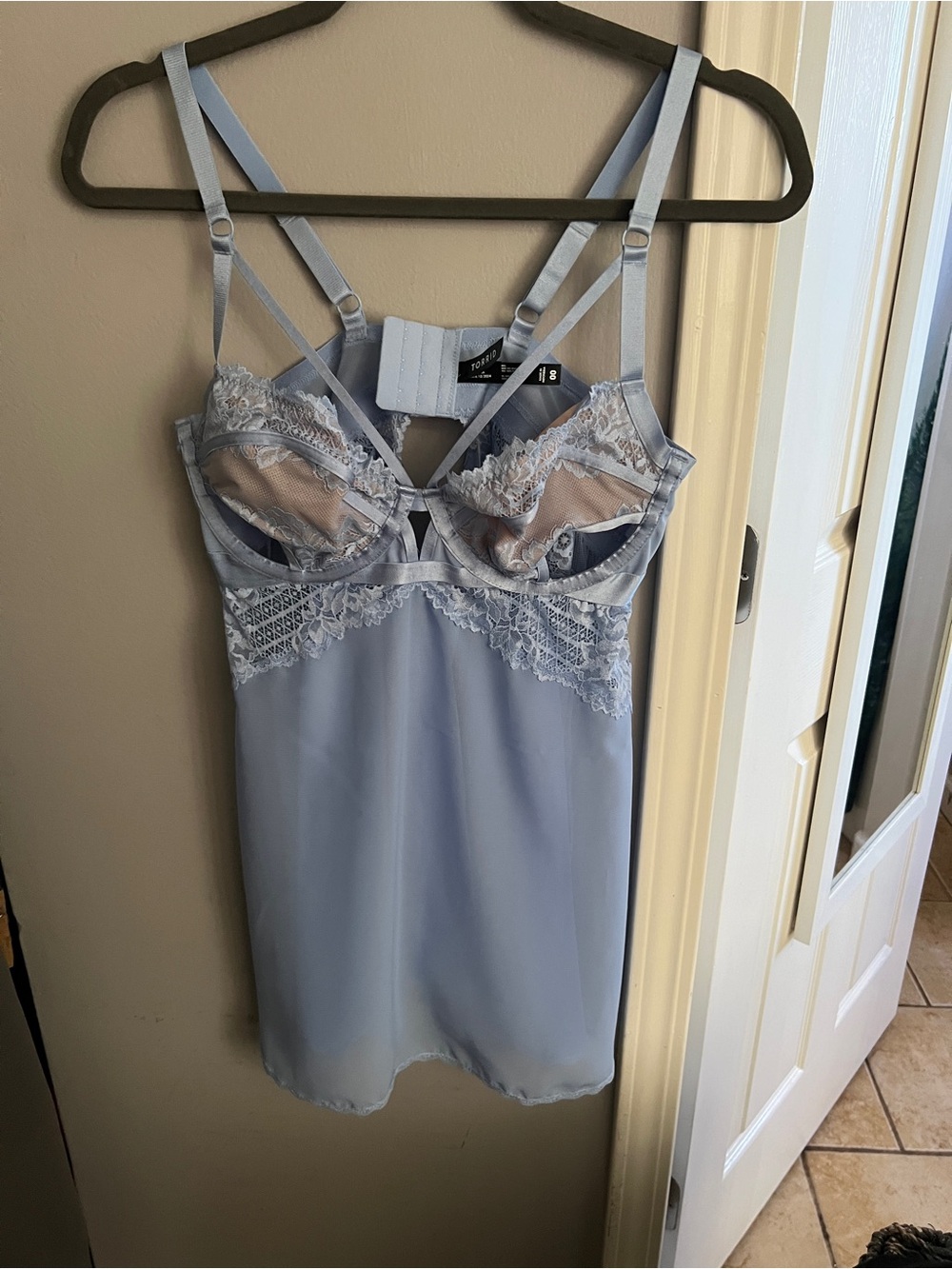Torrid Light Blue Lace-Trim Chemise Slip